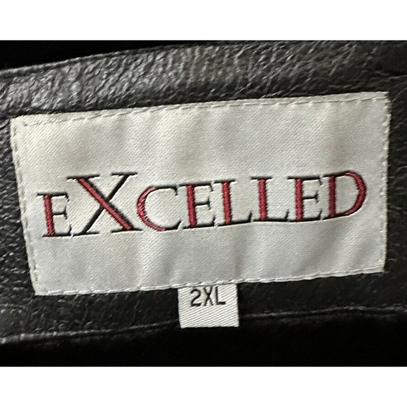 Excelled Mens Collection Black Genuine Leather Jacket Men's 2XL Pockets Flaps - Picture 7 of 10